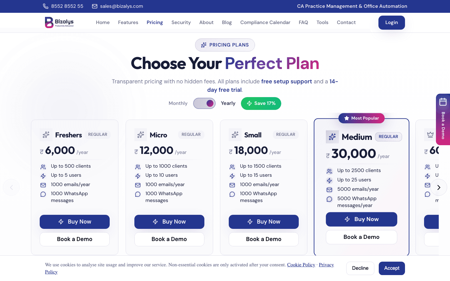 Bizalys — Pricing & Plans