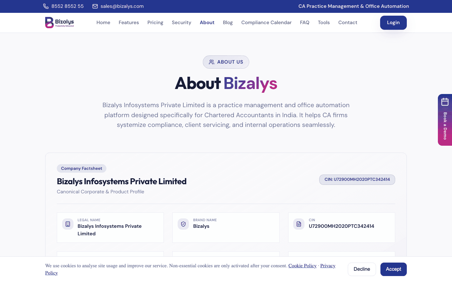 Bizalys — Product Portal