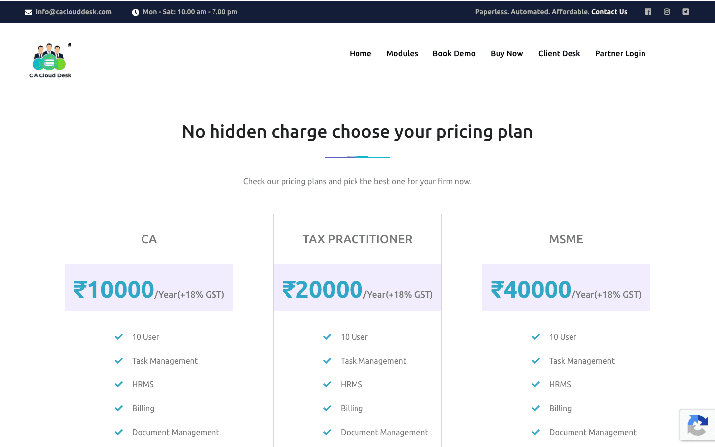 CACloudDesk — Pricing & Plans
