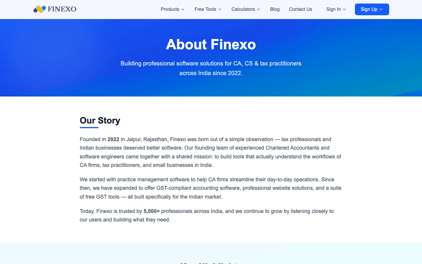 Finexo — Product Portal