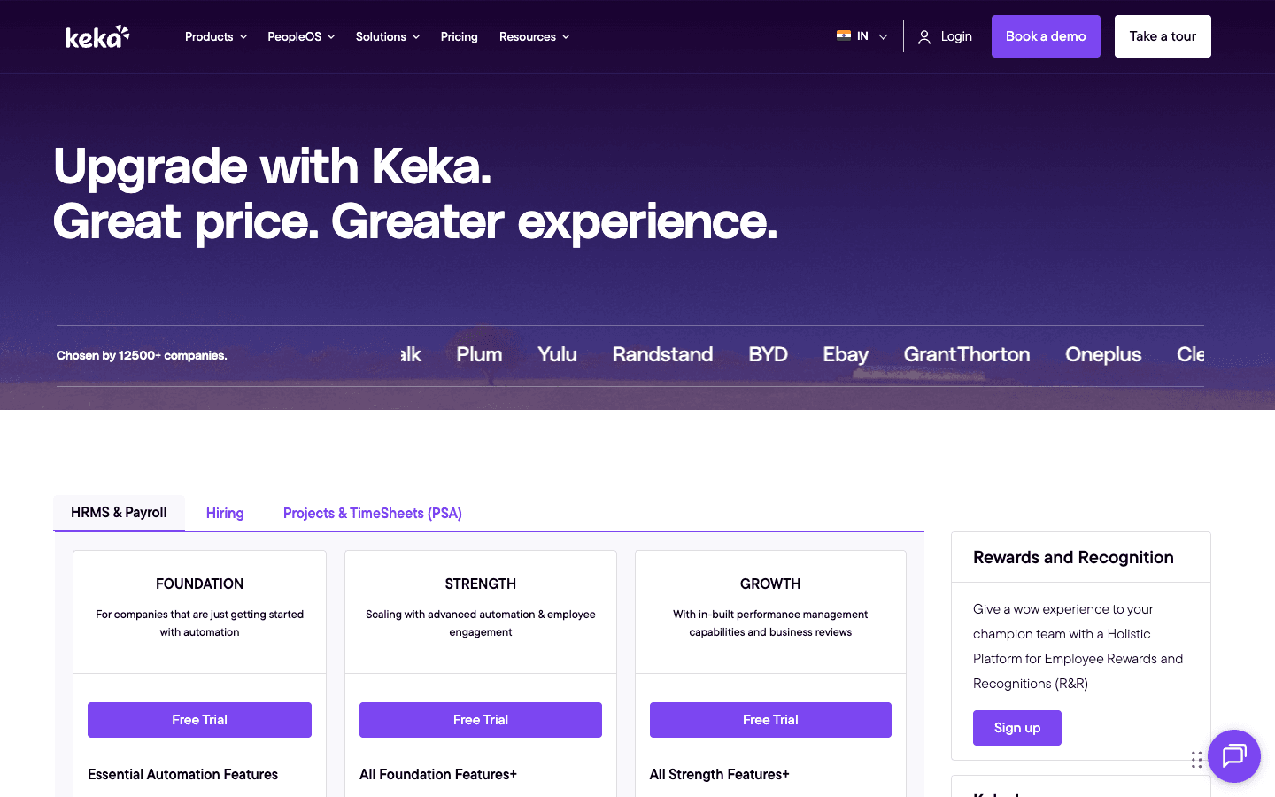 Keka — Pricing & Plans