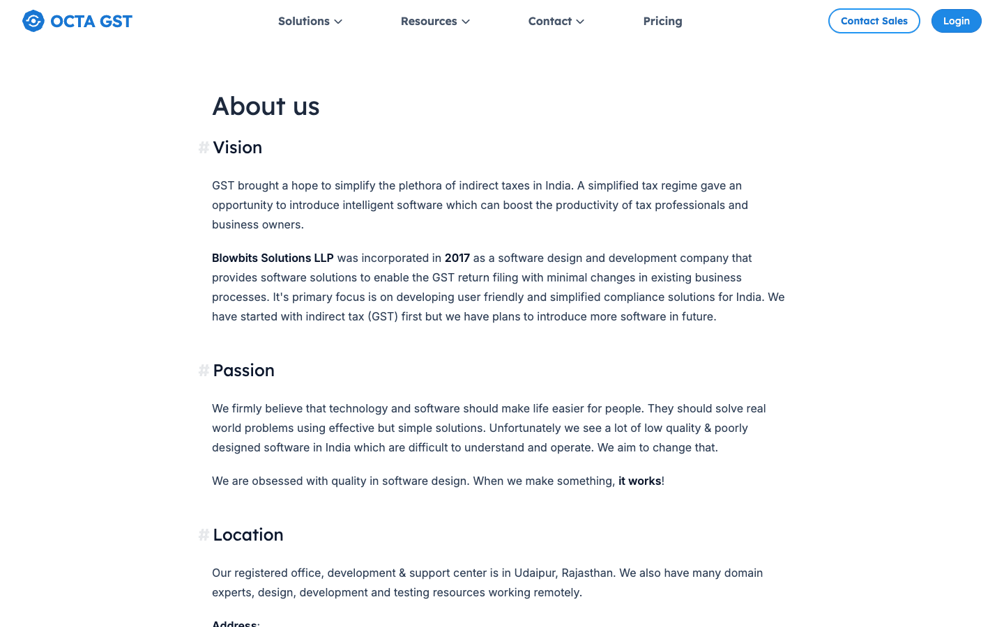 Octa GST — Product Portal