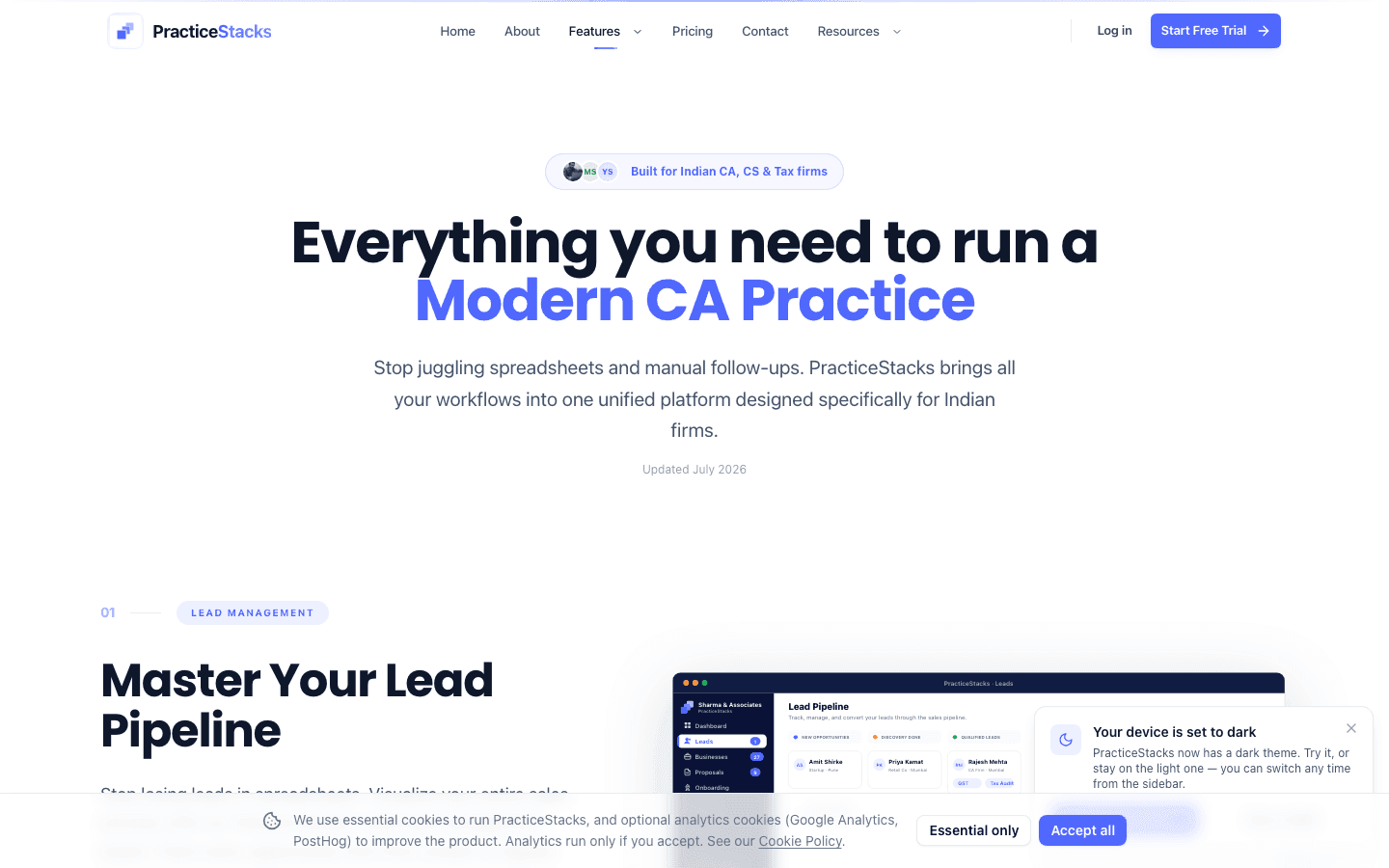 PracticeStacks — Key Features