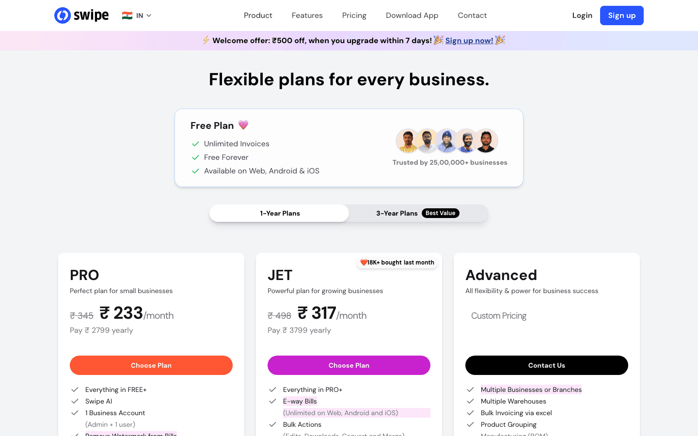 Swipe — Pricing & Plans