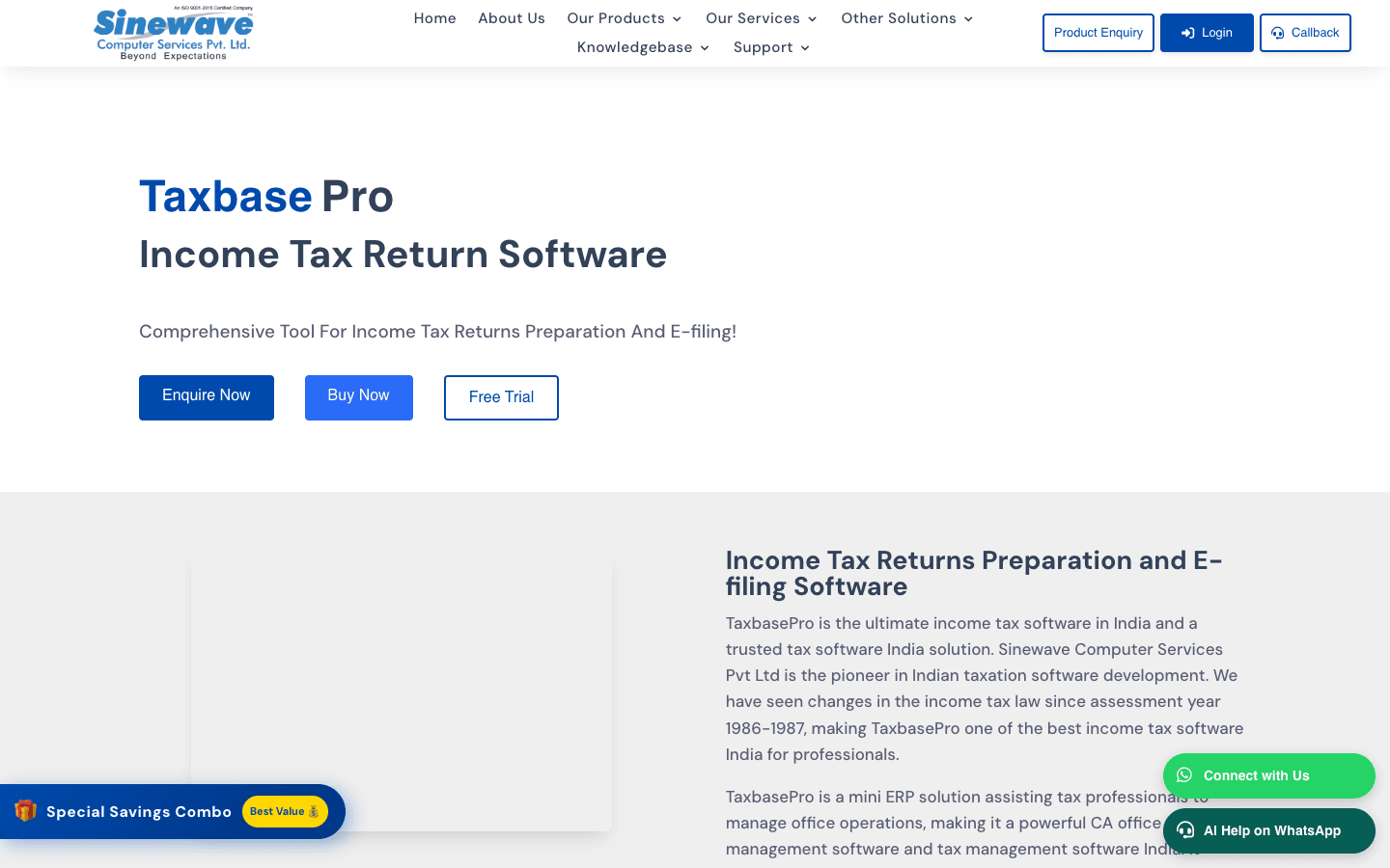Taxbase Pro (Sinewave) — Key Features