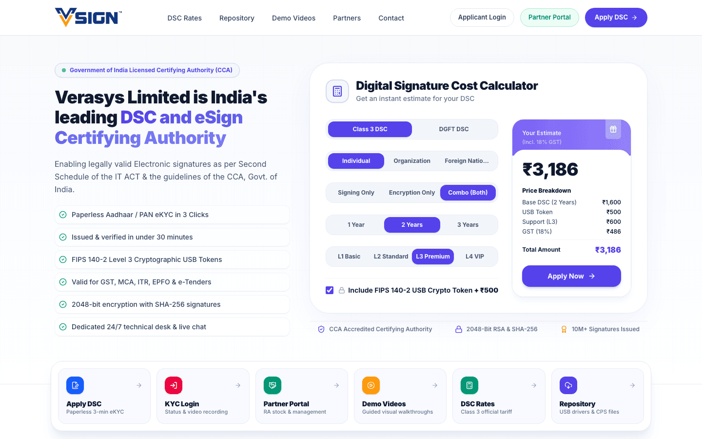 Vsign (Verasys) — Key Features