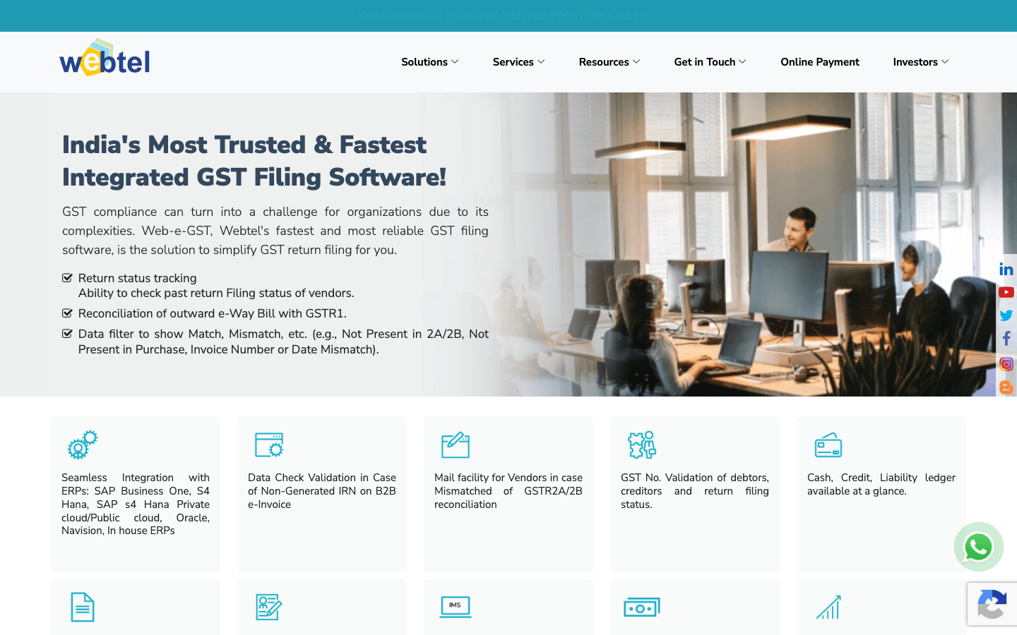 Webtel Web-e-GST — Key Features