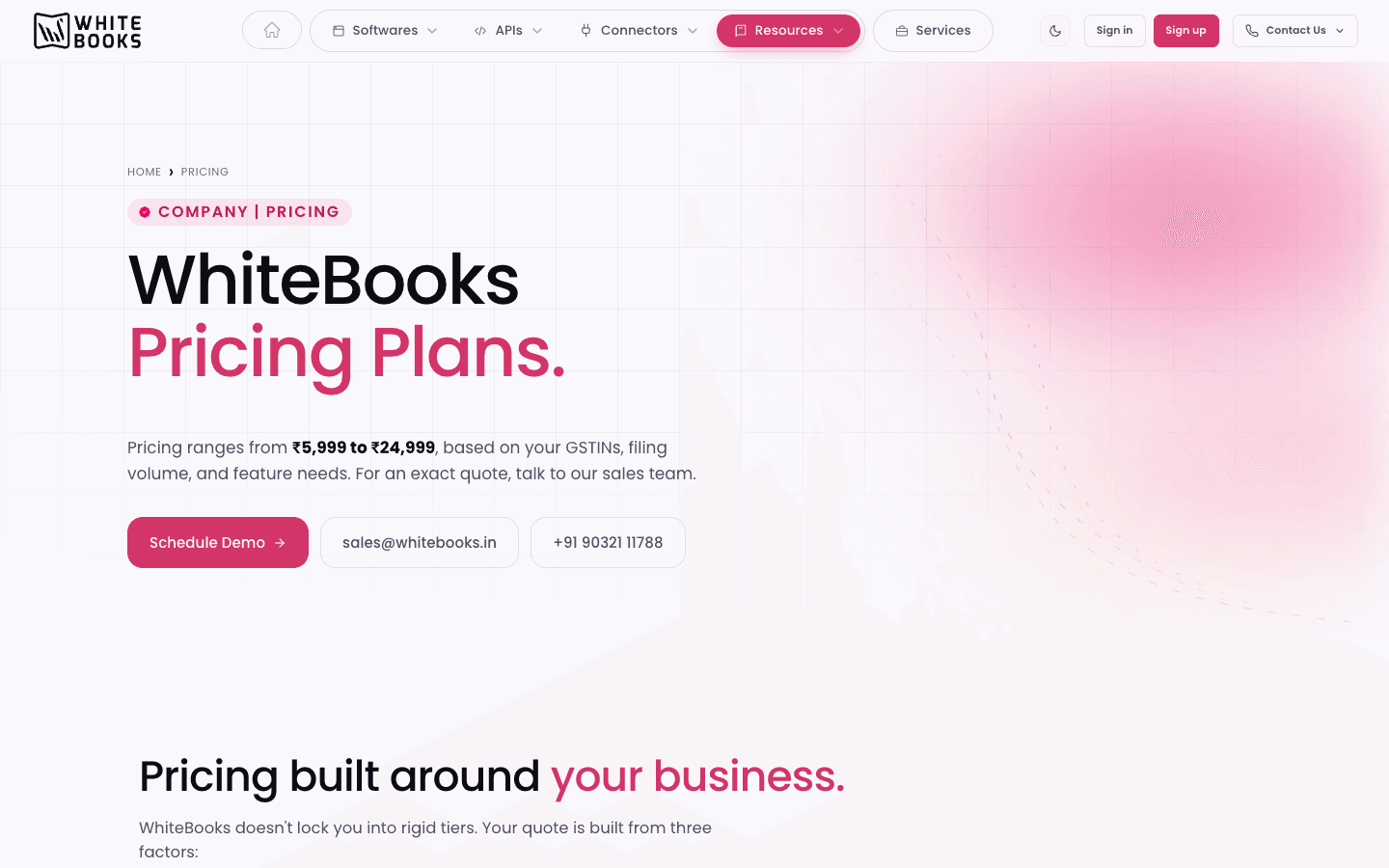 Whitebooks GST — Pricing & Plans