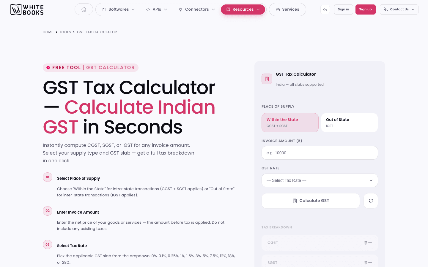 Whitebooks GST — Key Features